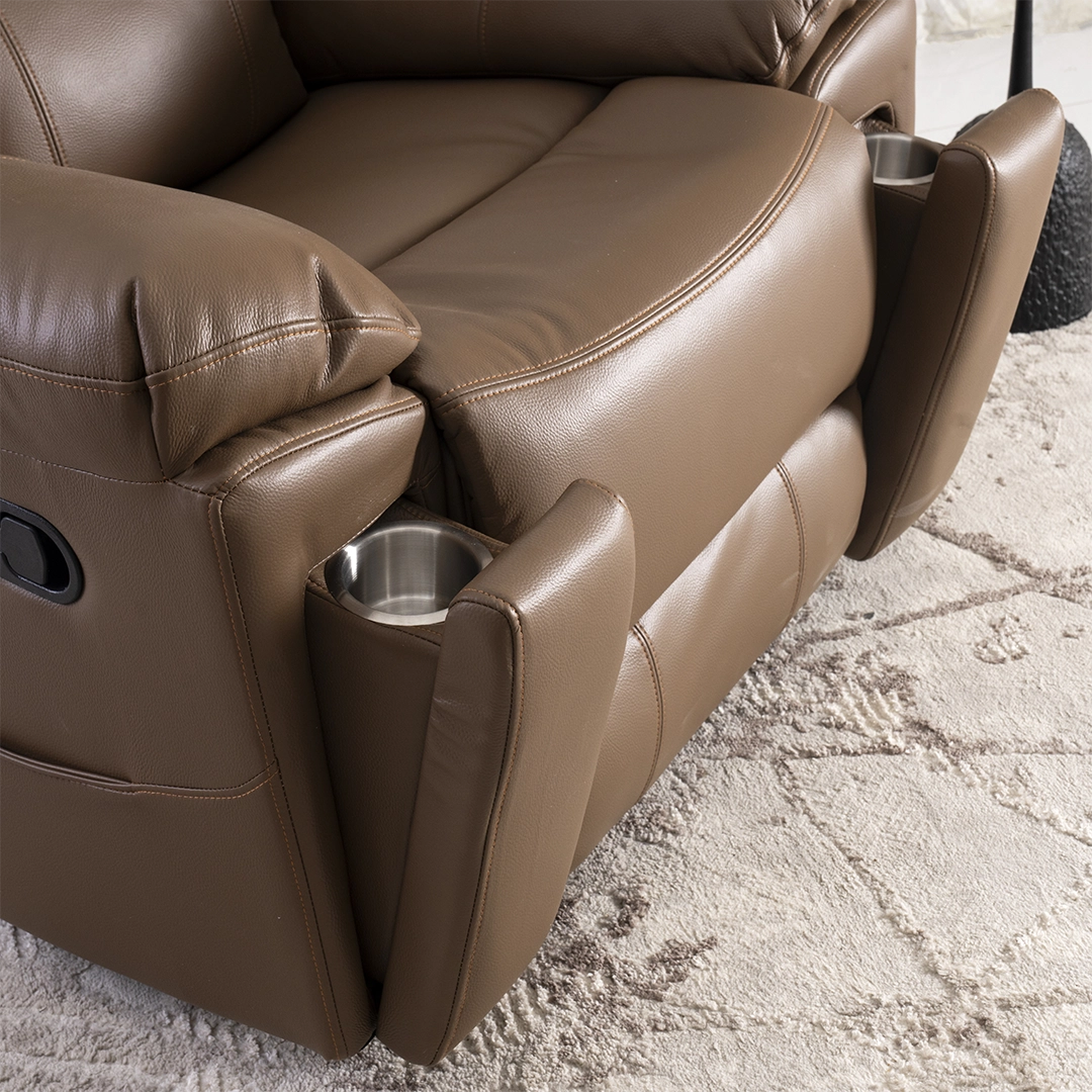 Remo Recliner Sofa With Swivel & Rocker -Dark Brown thumbnail 7