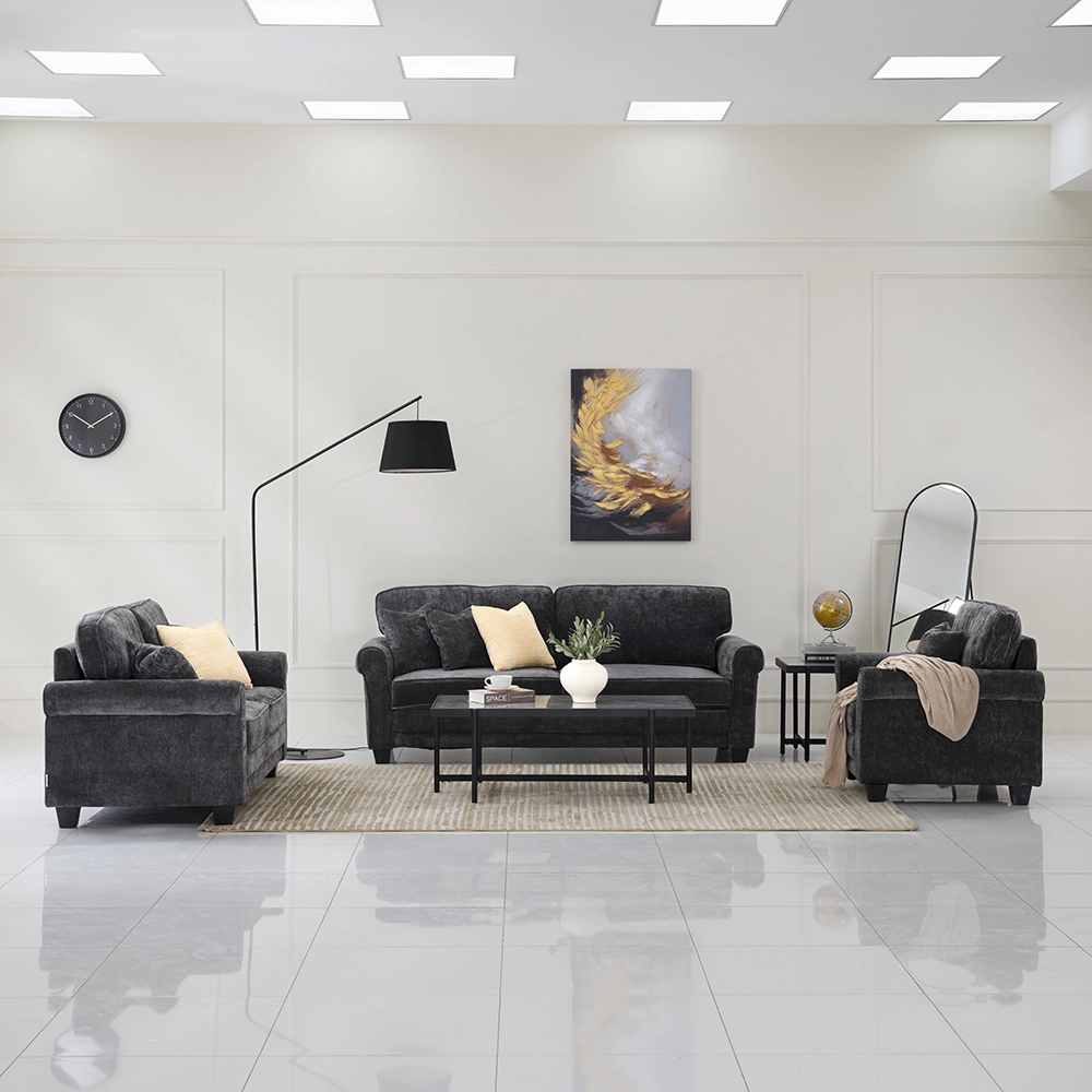 Restoric 6-Seater Sofa Set – Dark Grey