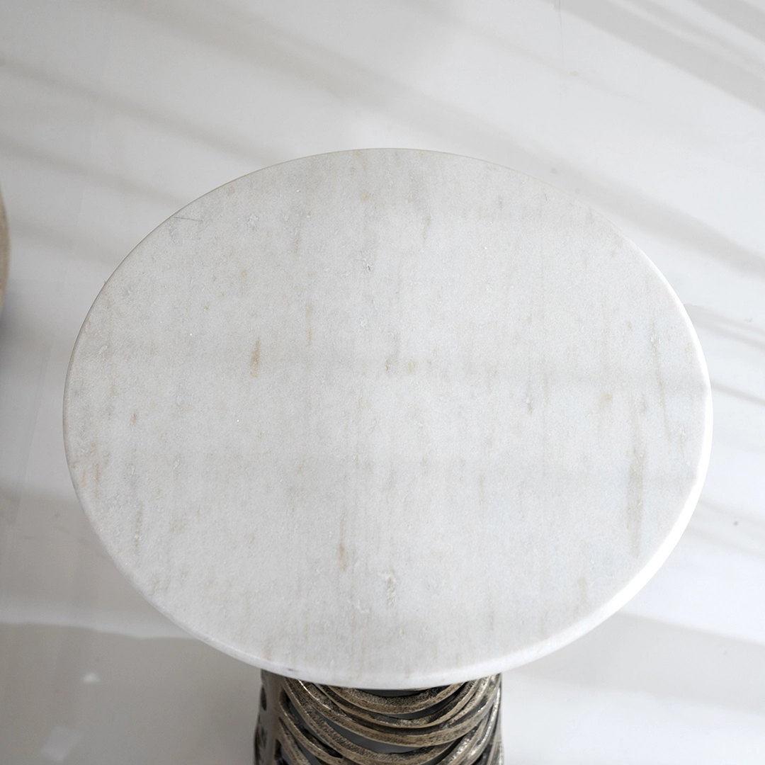 Ribbon Side Table With Marble Top thumbnail 3