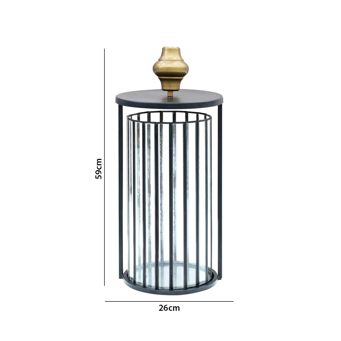 Mesa metal antique finish lantern -26x26x59cm thumbnail 5