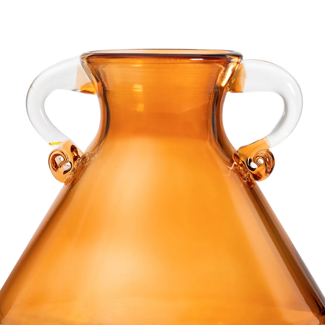 Ruse Glass Amber Texture Handle Vase 16x16x15.5 cm thumbnail 5