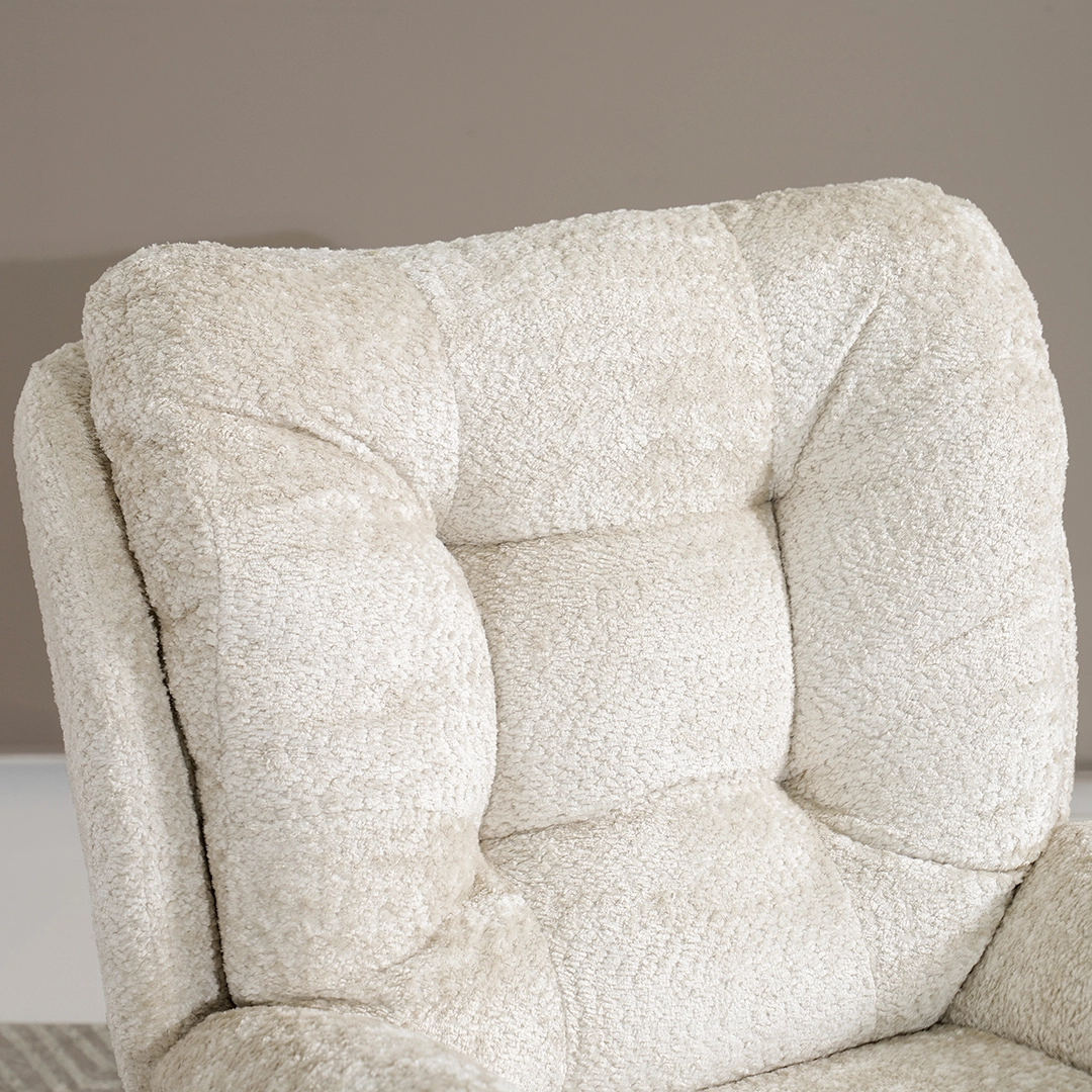 Scandi Lounge Chair With Stool – Offwhite thumbnail 5
