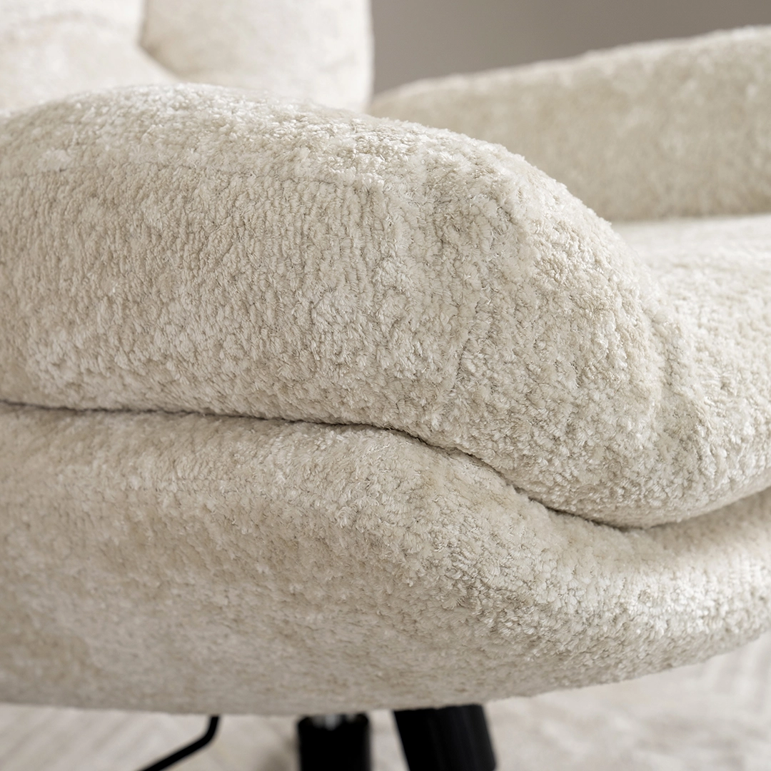 Scandi Lounge Chair With Stool – Offwhite thumbnail 6