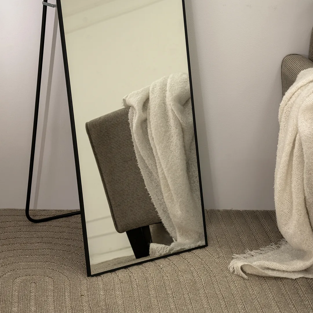 Sierra Metal Floor Standing Mirror Black 168X2.5X46Cm thumbnail 3