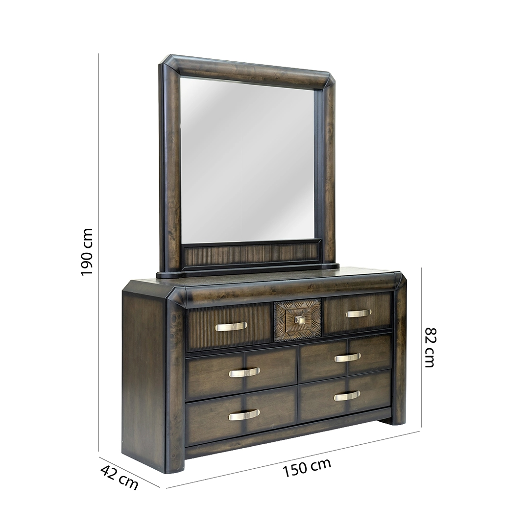 Rosemary Dresser With Mirror -Brown thumbnail 5