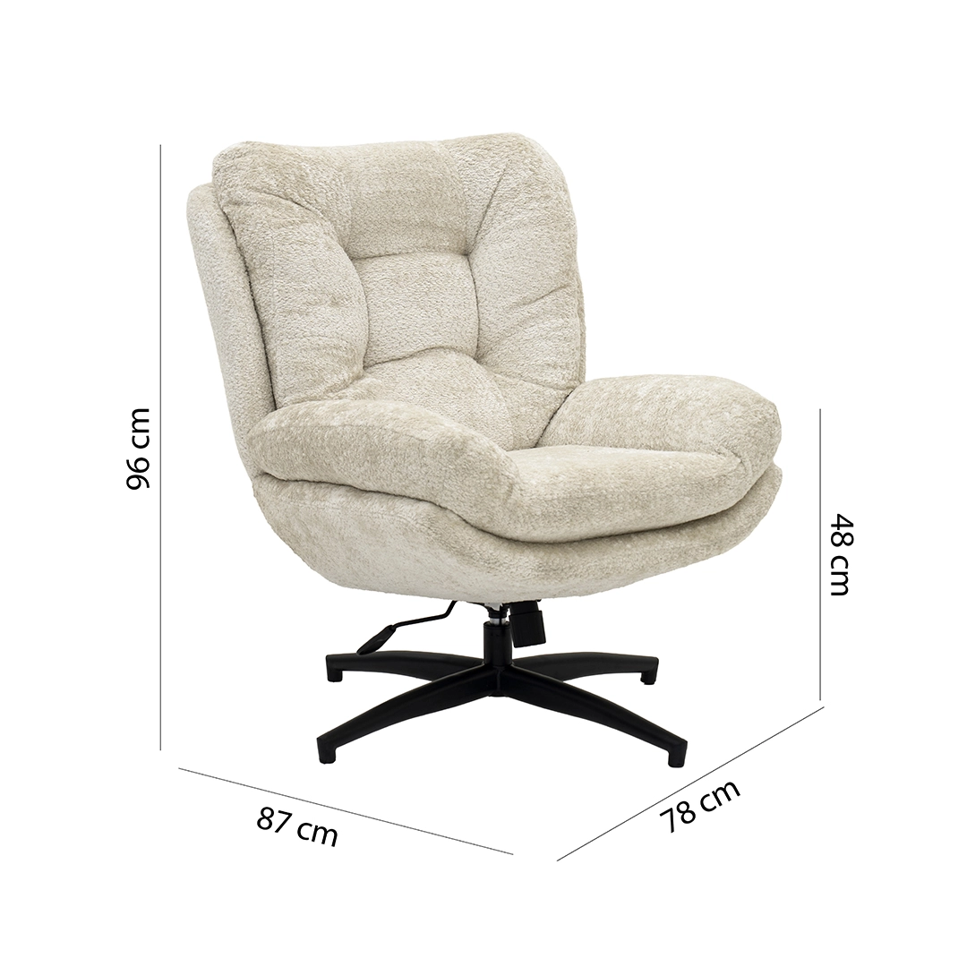 Scandi Lounge Chair With Stool – Offwhite thumbnail 10