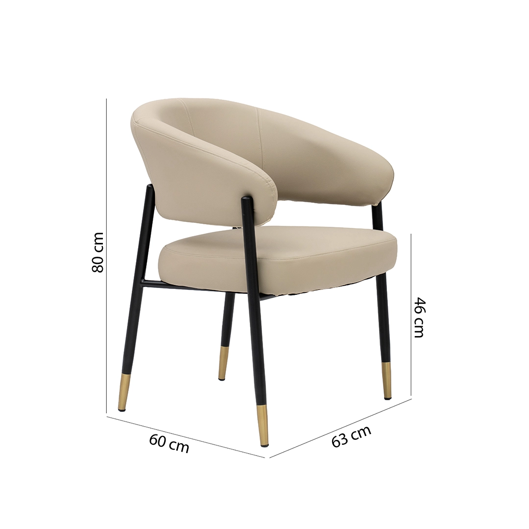 Olivia Dining Chair Faux LTR -Beige thumbnail 6
