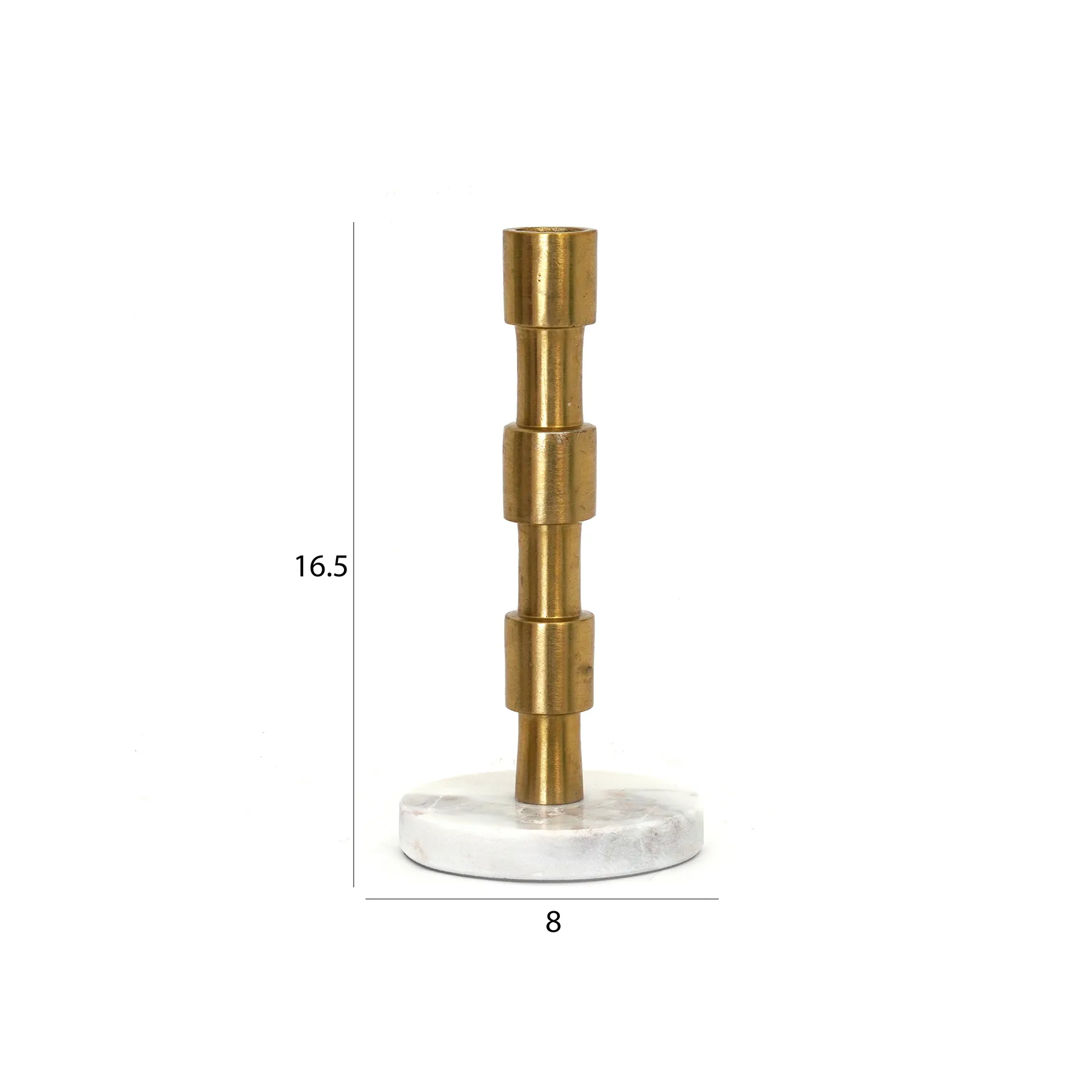Adro Metal candle holder with marble base 8x8x16.5 cm thumbnail 6