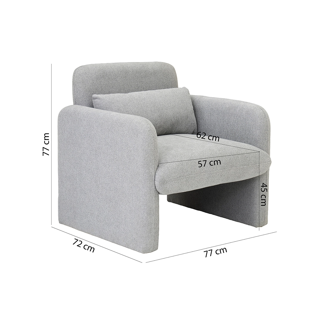 Lucia Leisure Chair -Light Grey thumbnail 8
