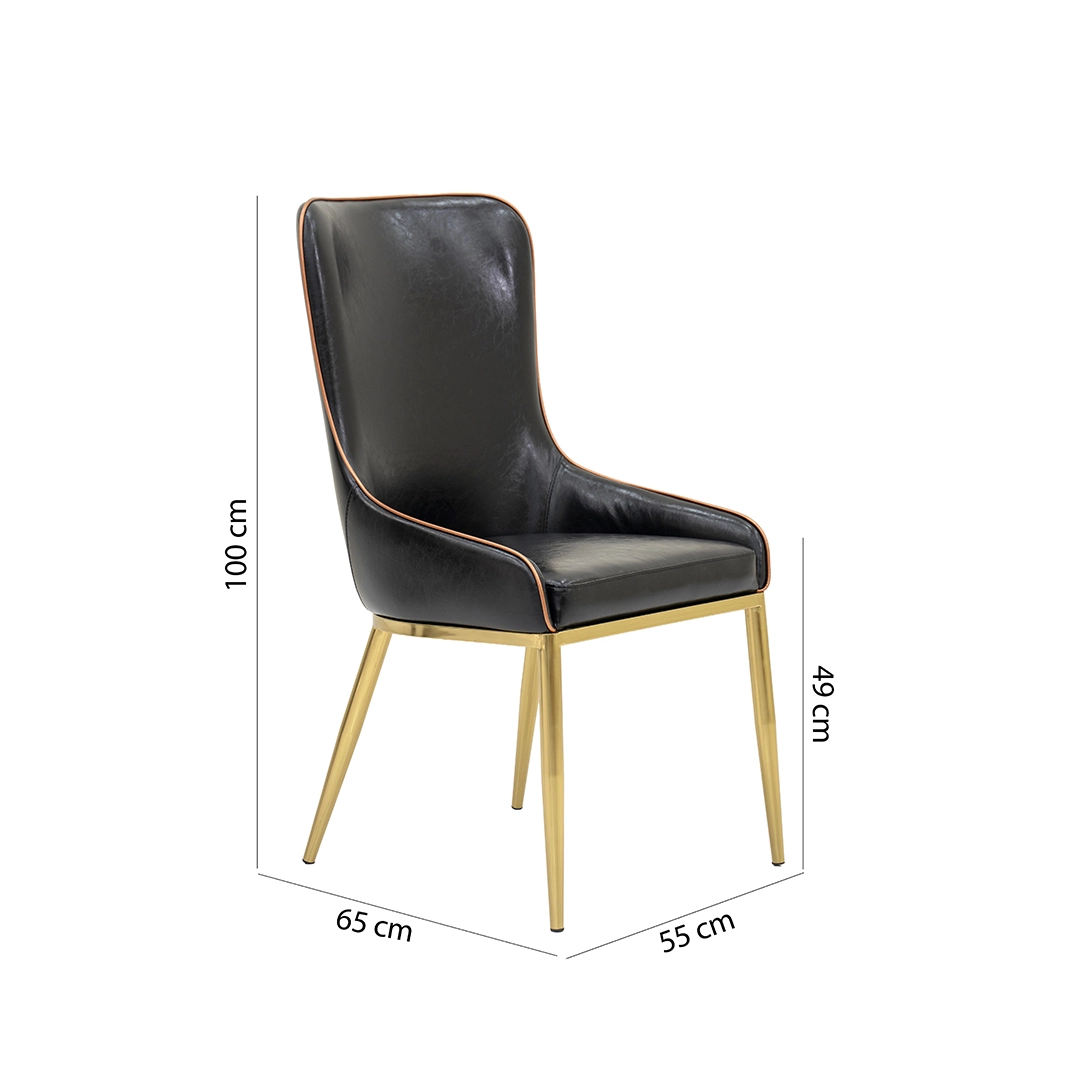 BY008 Dining Chair PVC -Black thumbnail 7