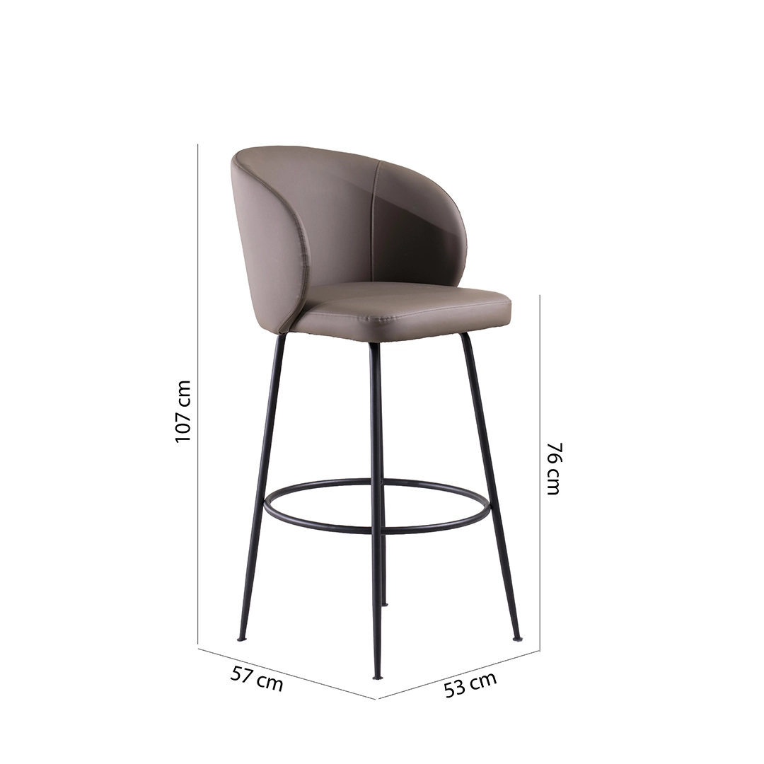 Holsted Bar Stool -Dark Khaki & Black thumbnail 8