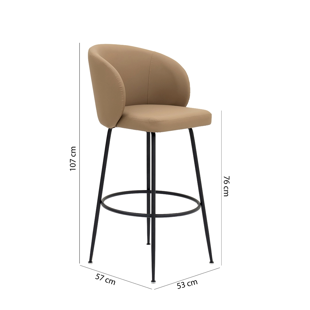 Holsted Bar Stool -Brown & Black thumbnail 9