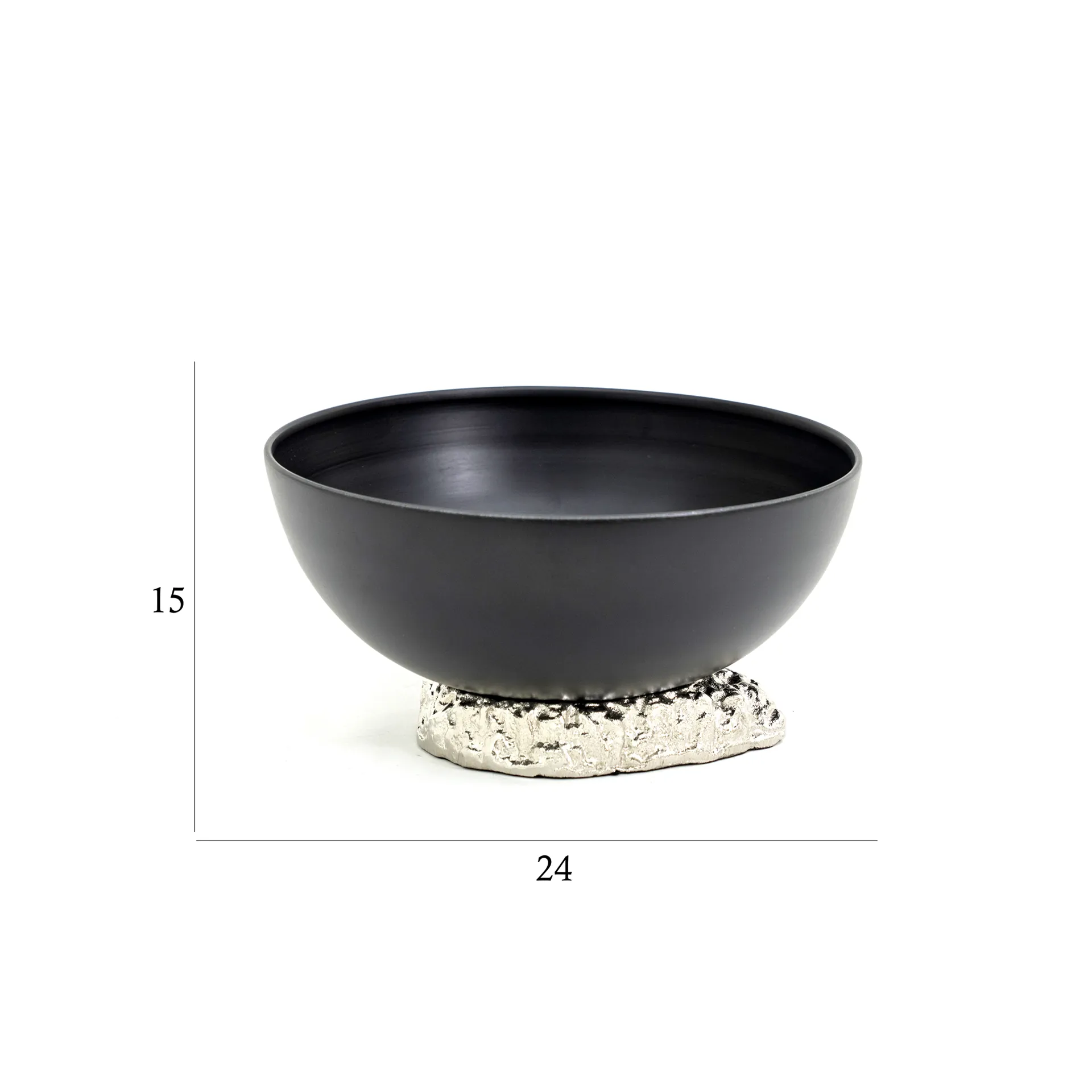 Eclat metal glass black deco bowl -24x24x15cm thumbnail 5