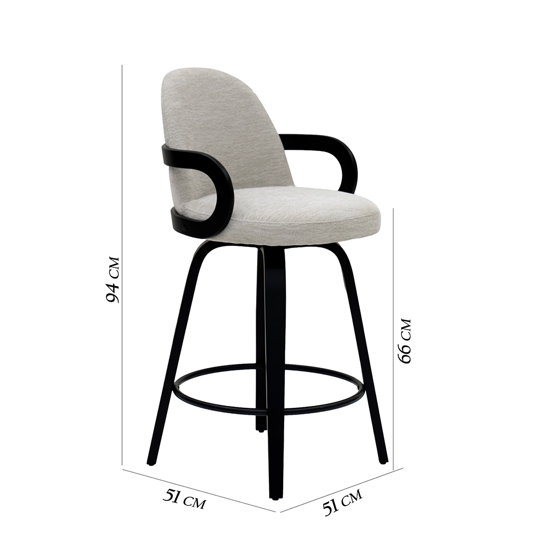 Ela Bar Chair -Walnut and Taupe thumbnail 8