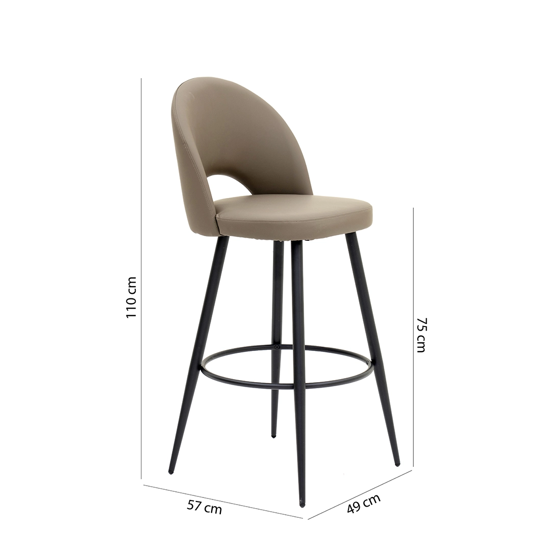 Stella Bar Stool -Dark Khaki & Black thumbnail 9