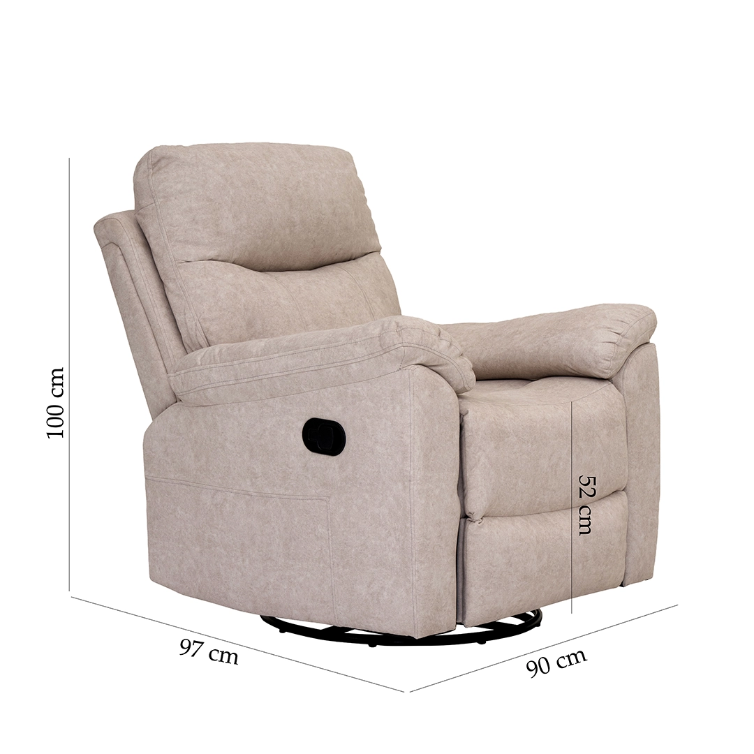 Asos Recliner Sofa With Swivel & Rocker -Beige thumbnail 9