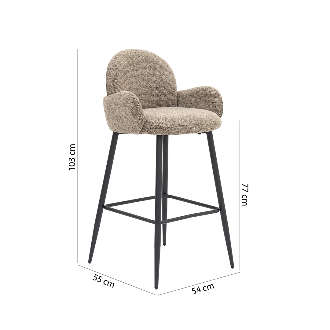 Curvy Bar Stool -Brown & Black thumbnail 8