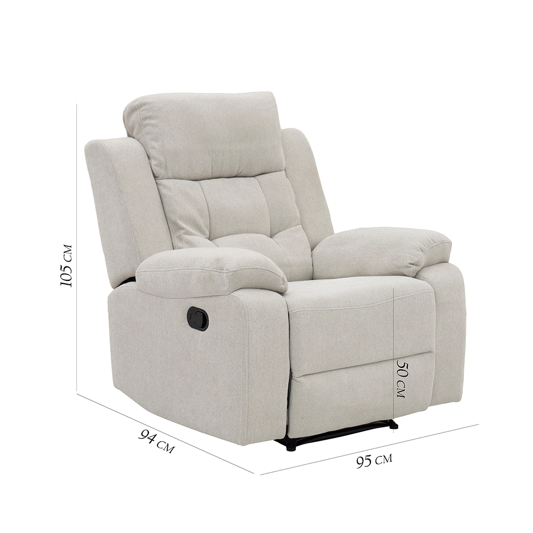 Griffen 6-Seater Recliner Sofa Set -Off White thumbnail 15