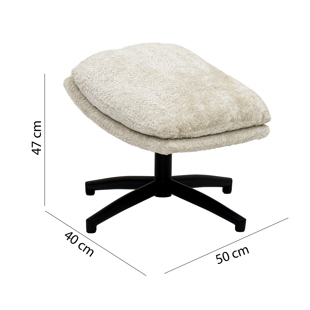 Scandi Lounge Chair With Stool – Offwhite thumbnail 11