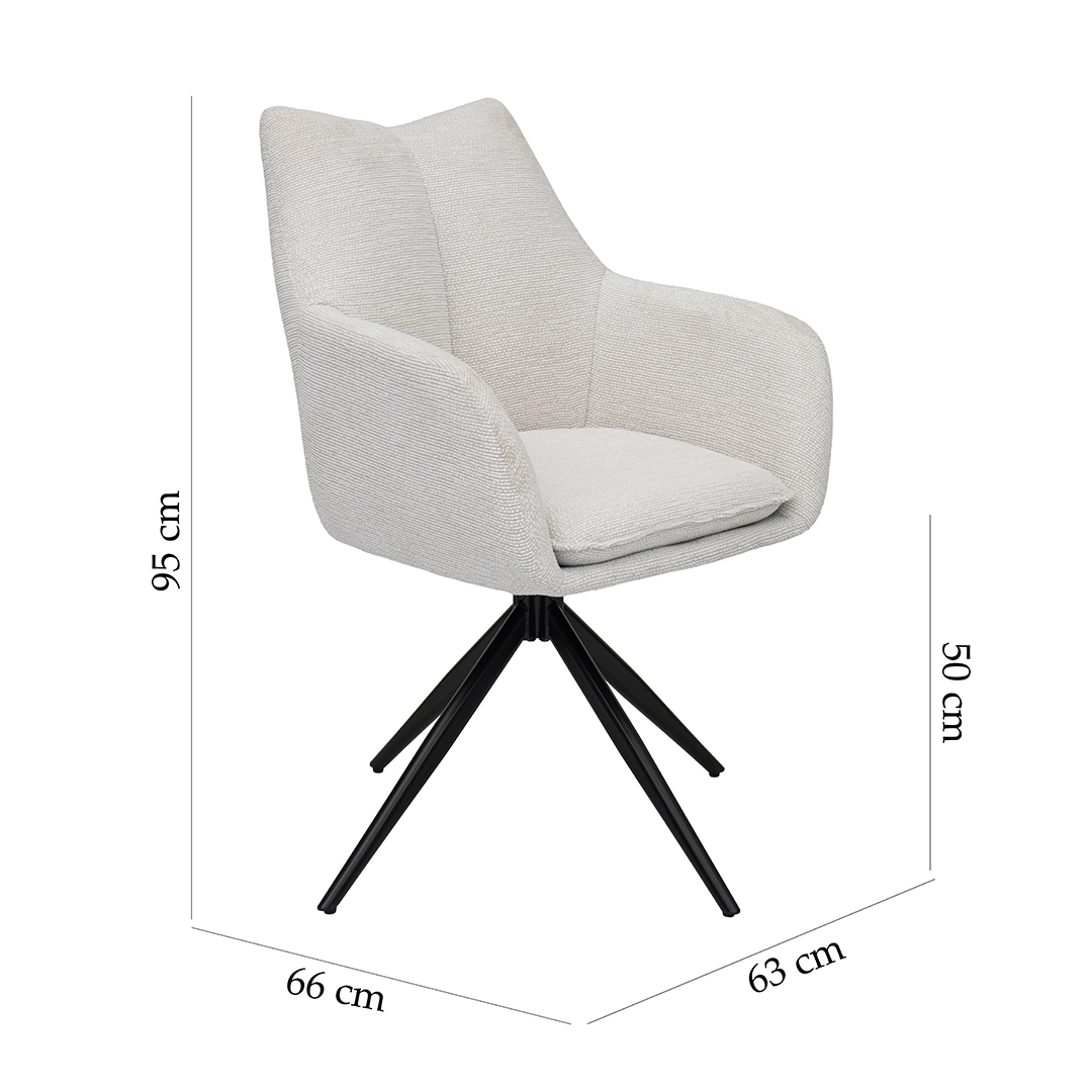 Star 1+6 Dining Set Col Off White/Black thumbnail 9