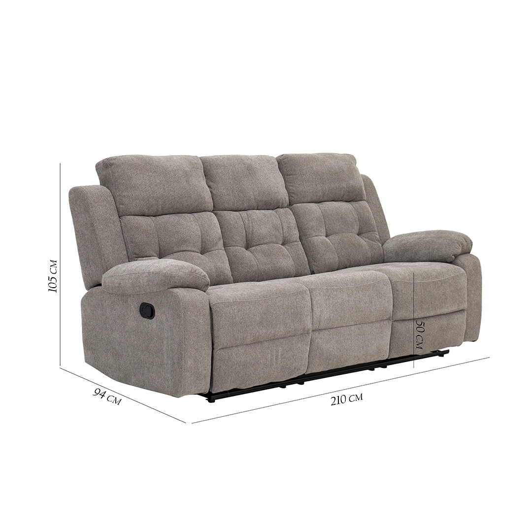 Griffen 6-Seater Recliner Sofa Set -Dark Beige thumbnail 15