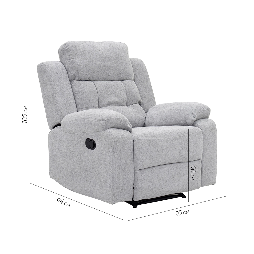 Griffen 6-Seater Recliner Sofa Set -Grey thumbnail 15