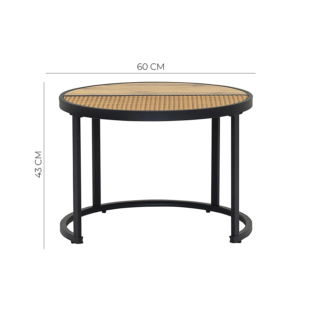 Aversa 2 piece Coffee Table Set – Oak & Black thumbnail 13
