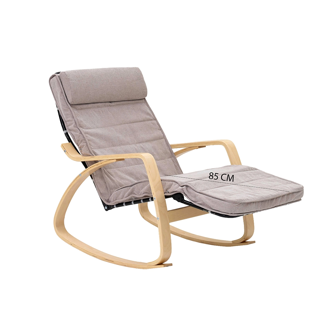 Kangbo Rocking Chair with Leg Rest -Light Brown thumbnail 7