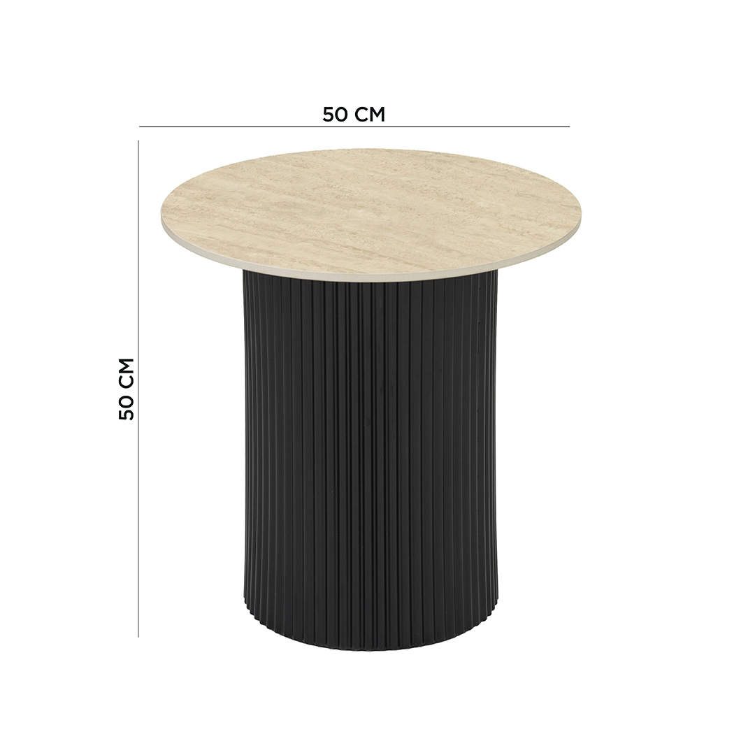 Tristan Coffee Table Set of 2 -Travertine/Black thumbnail 8