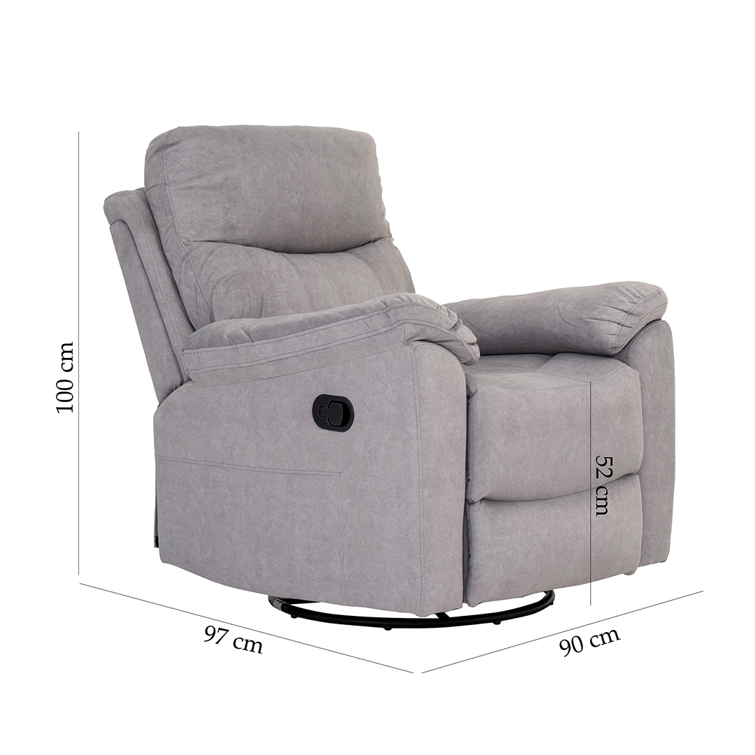 Asos Recliner Sofa With Swivel & Rocker -Light Grey thumbnail 9