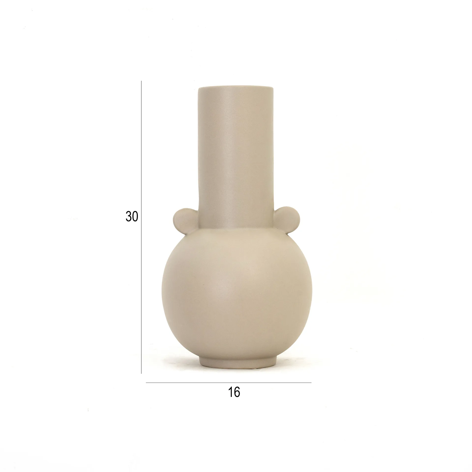 Blenka ceramic beige vase -16x16x30cm thumbnail 6