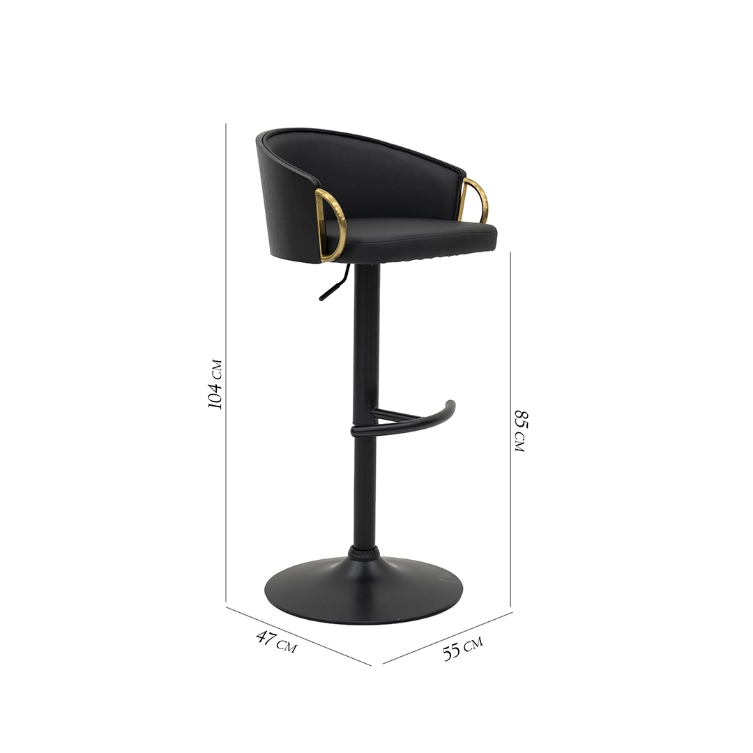 Aifred Bar Chair -Black thumbnail 9