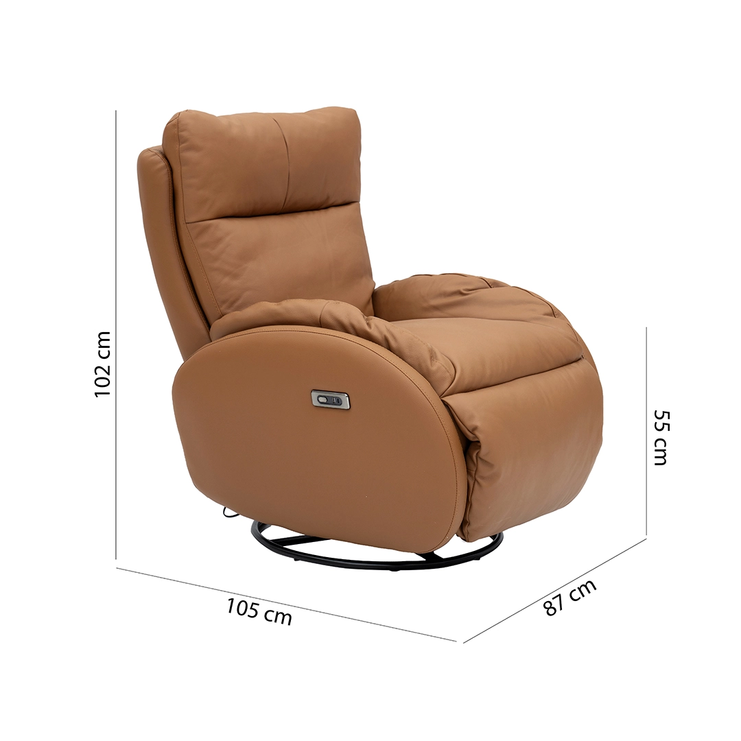 Spring Single Electric Recliner – Tan thumbnail 9