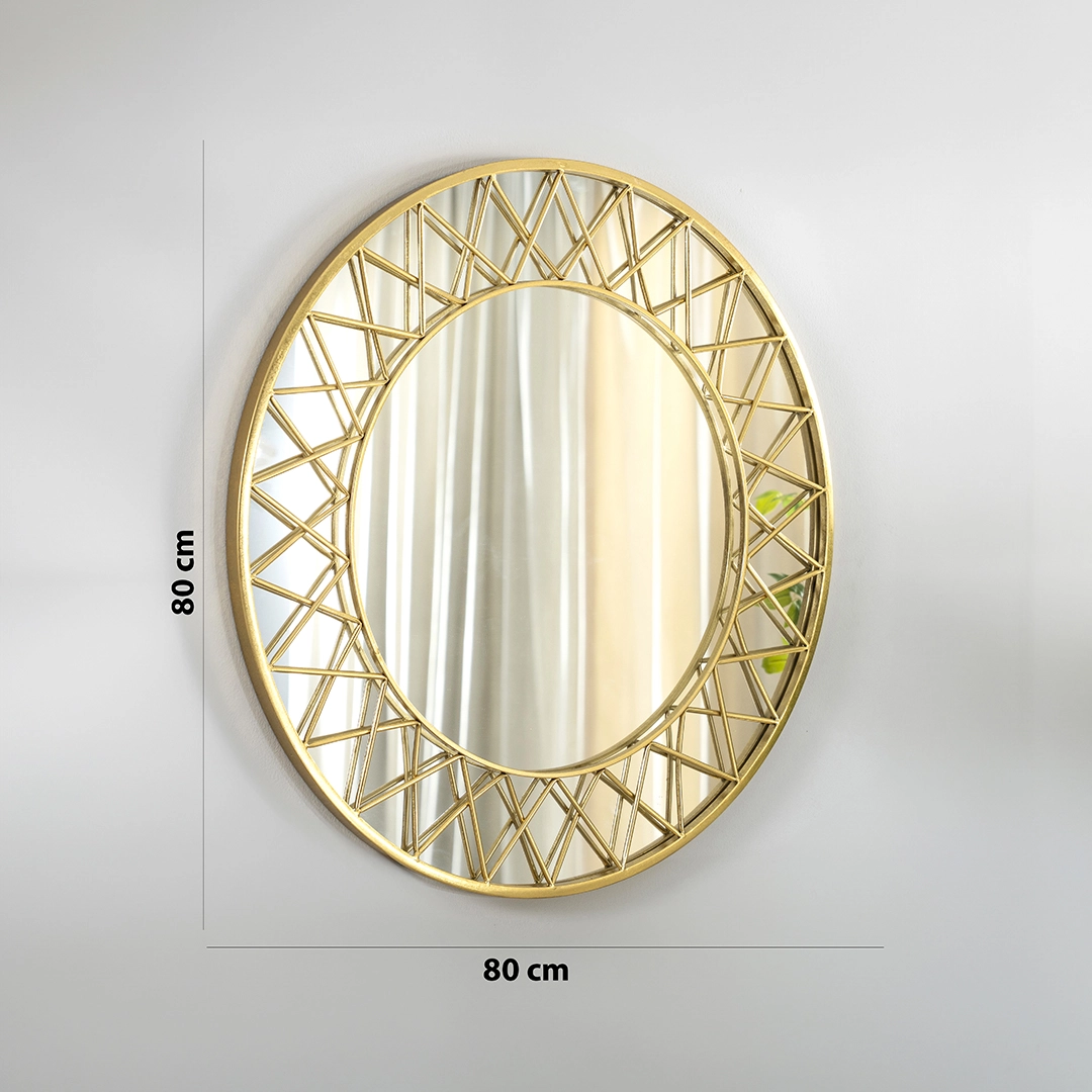 Novo Metal Wall Mirror Gold -80×2.8x80cm thumbnail 5