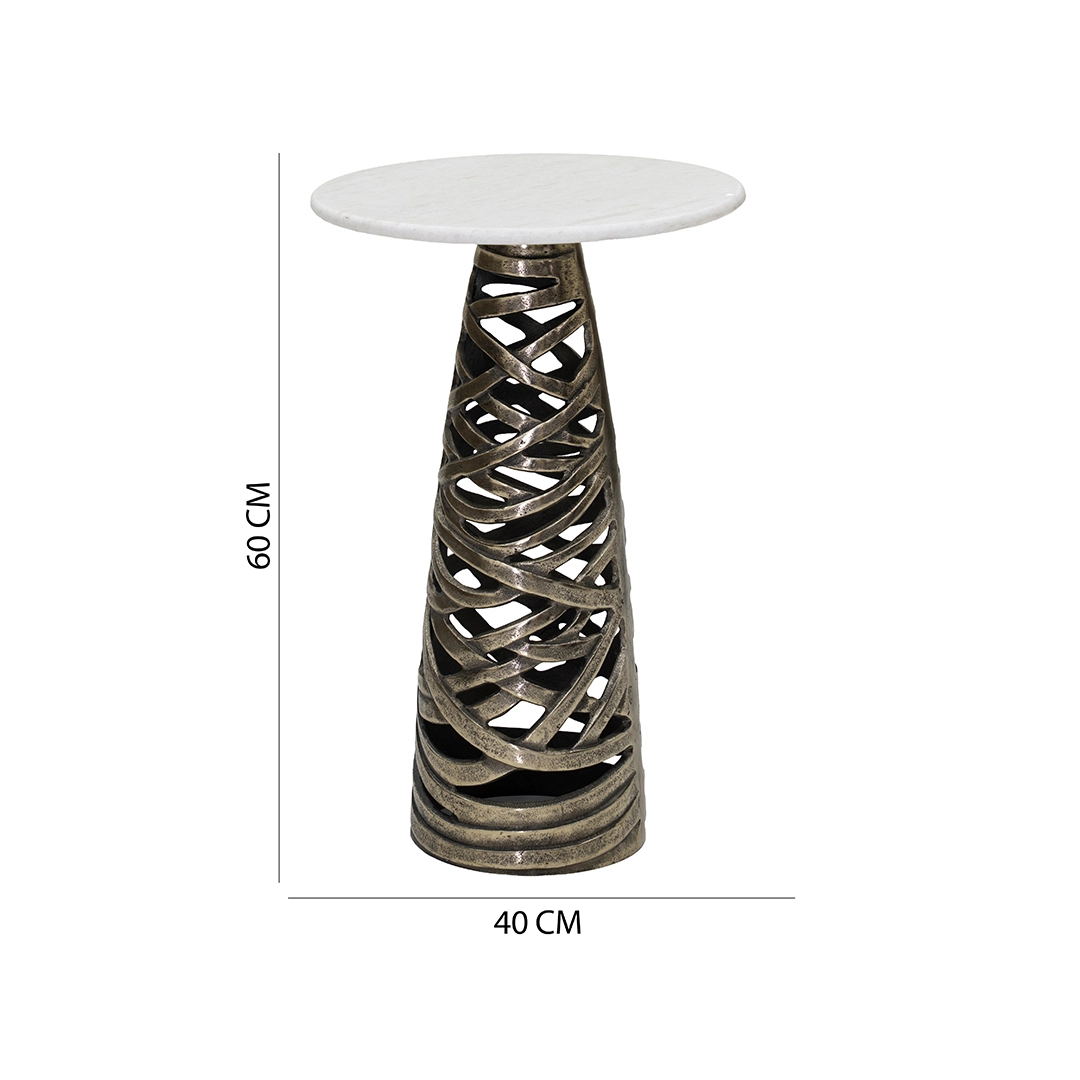 Ribbon Side Table With Marble Top thumbnail 6