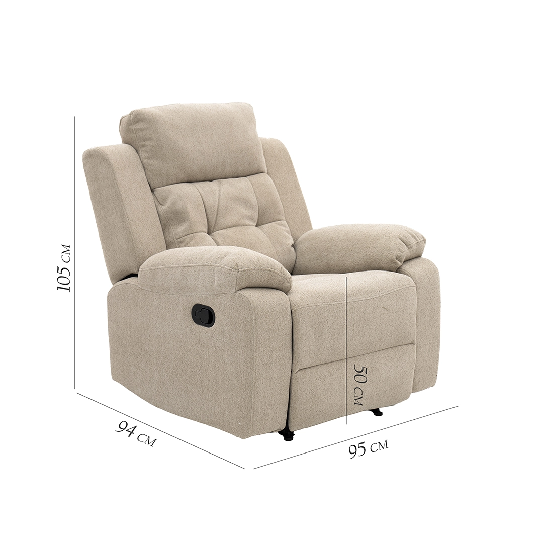 Griffen 6-Seater Recliner Sofa Set -Beige thumbnail 14