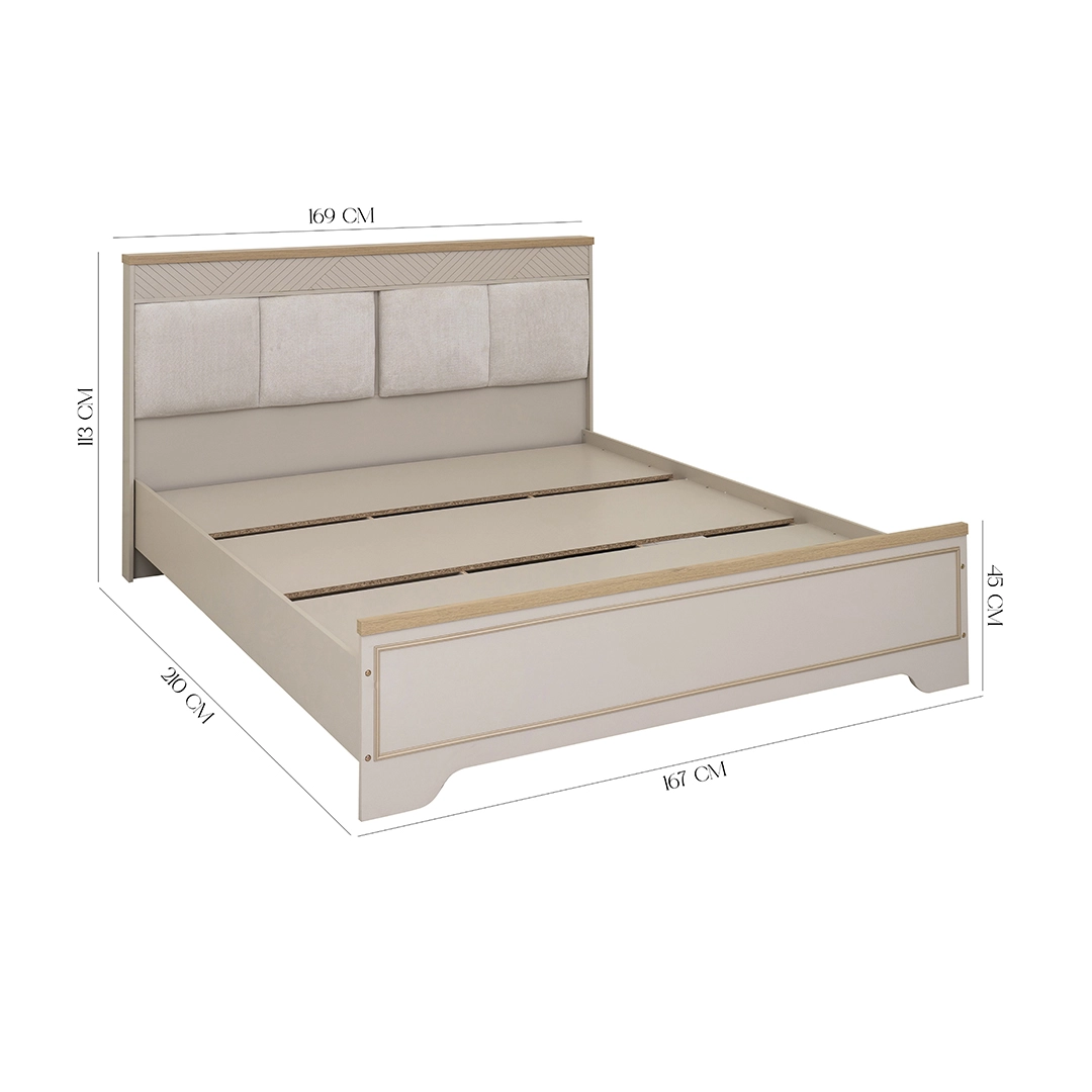 Riverina Queen Size Bed 160×200 – Grey Oak thumbnail 4