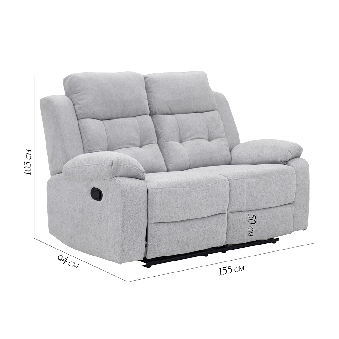 Griffen 6-Seater Recliner Sofa Set -Grey thumbnail 16