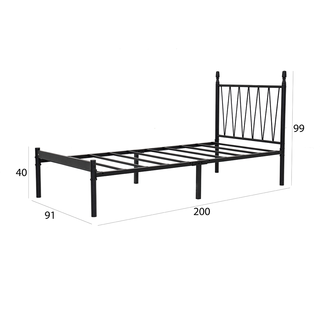 Sansy Single Bed Frame -Black thumbnail 3