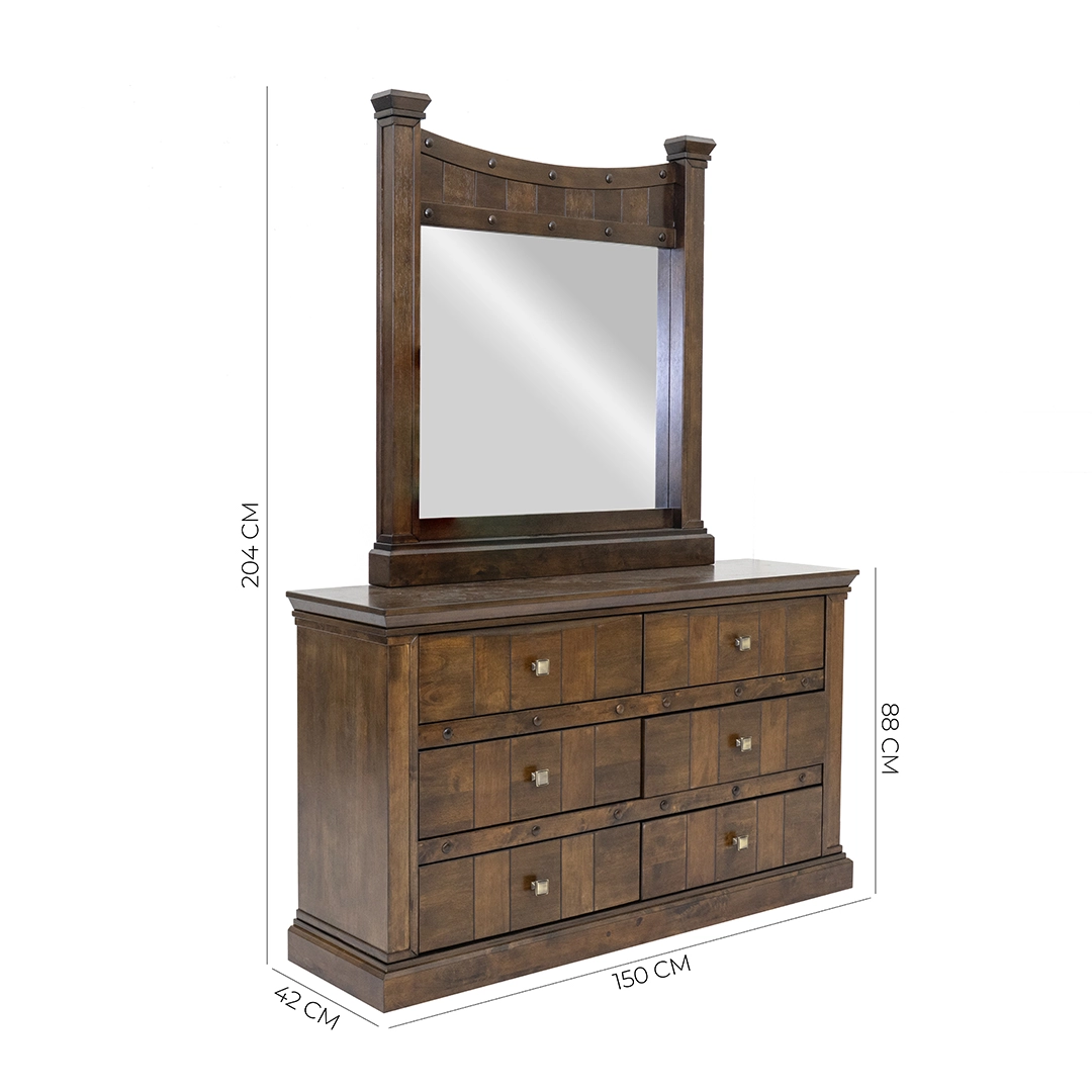 Alexandia Dresser With Mirror – Walnut thumbnail 2