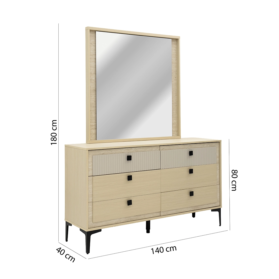 Joshna King Bedroom Set 6Pcs 200×180 thumbnail 9