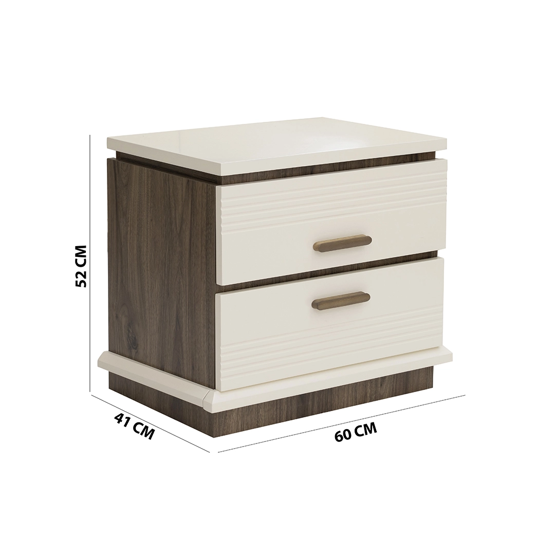 Audace Bedroom Set 6pcs 200X180 -White-Light Oak thumbnail 6