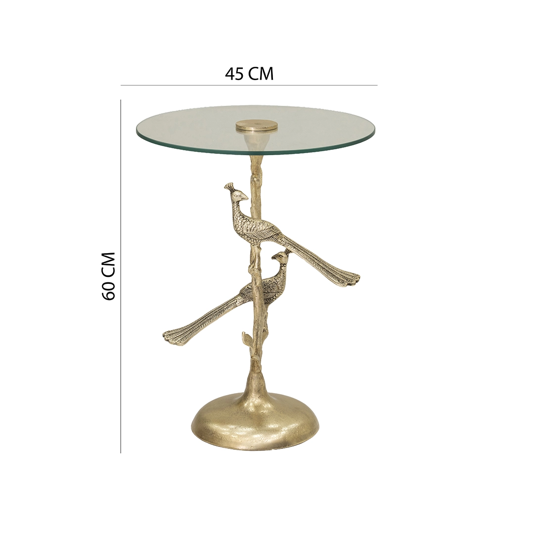 Twin Peacock Accent Table With Glass Top thumbnail 5