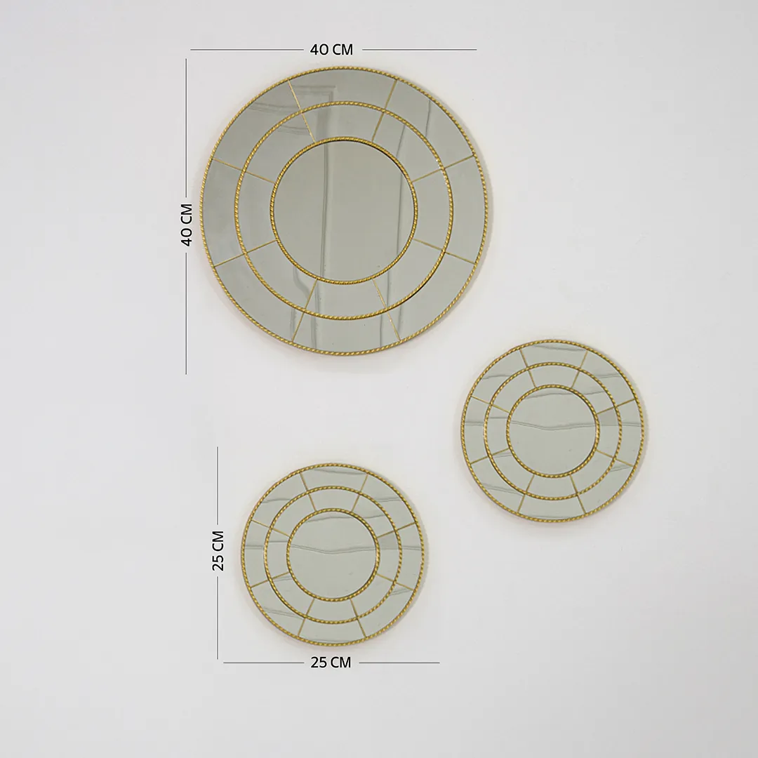 Sierra Set Of 3 Decorative Mirror -Gold thumbnail 5