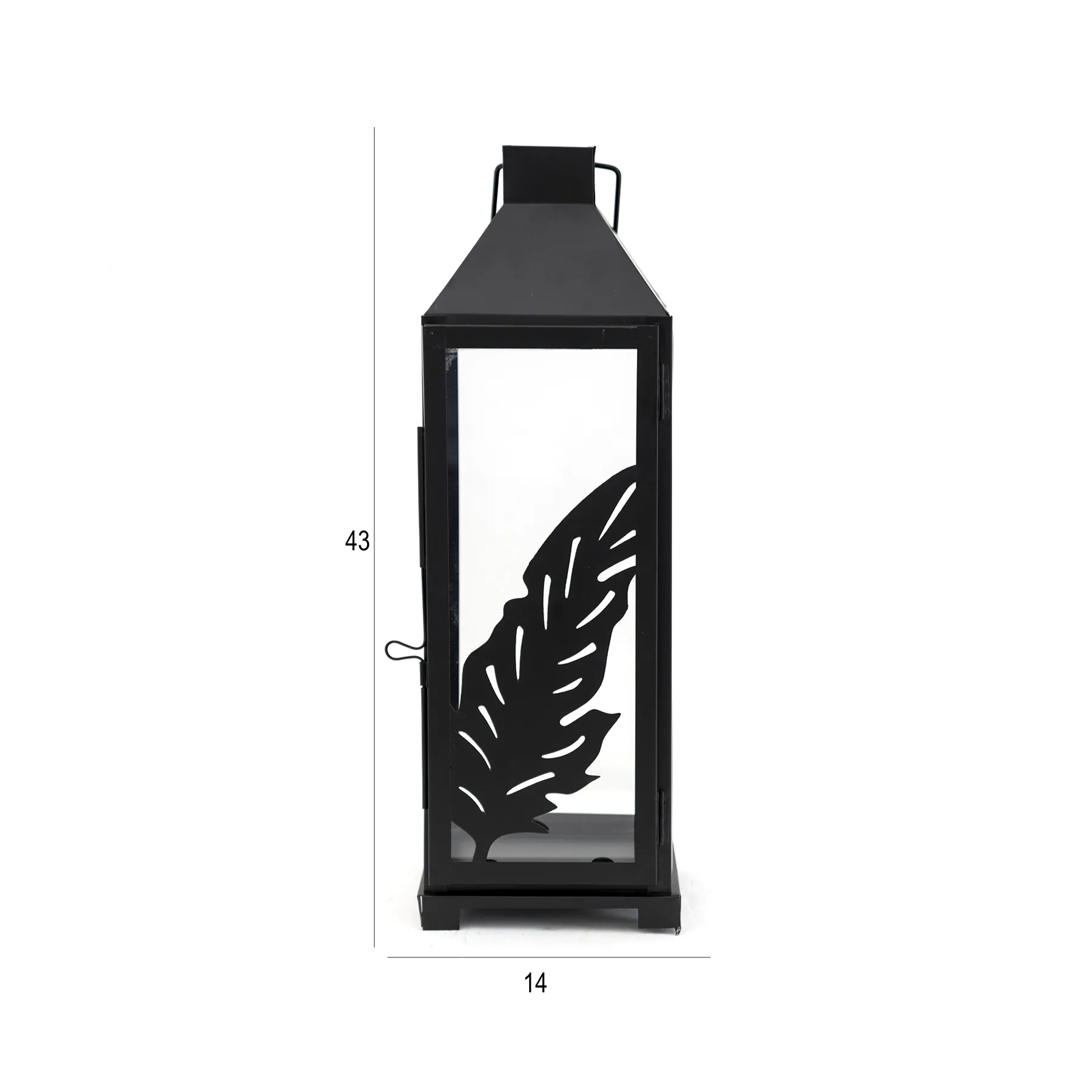 Chloe Metal cutout black lantern 14X14X43CM thumbnail 6