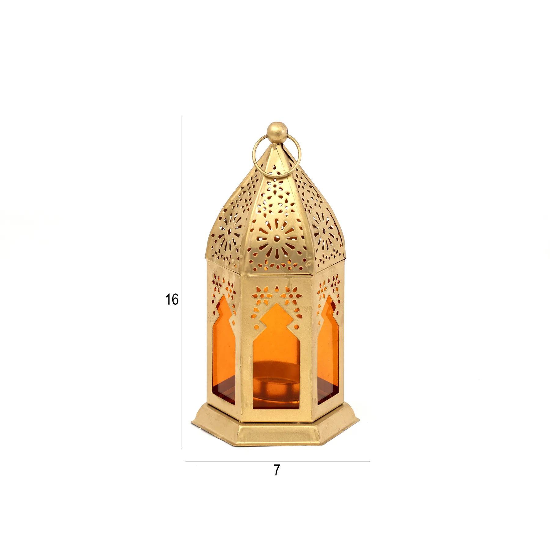 Chloe Metal cutout gold lantern 7X7X16CM thumbnail 7