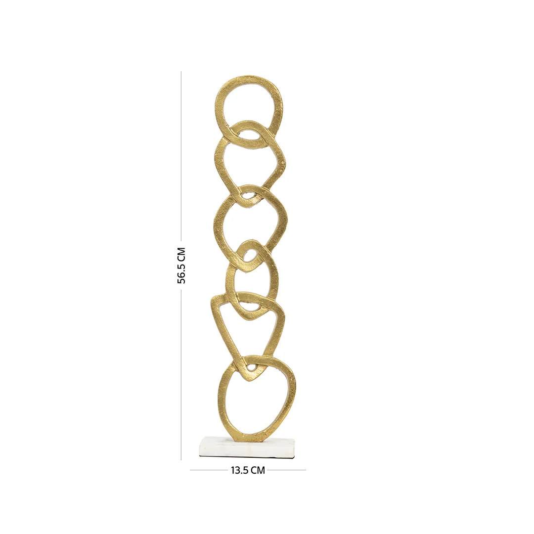 Casa Metal Accent With Marble Base Gold 56.5cm thumbnail 4