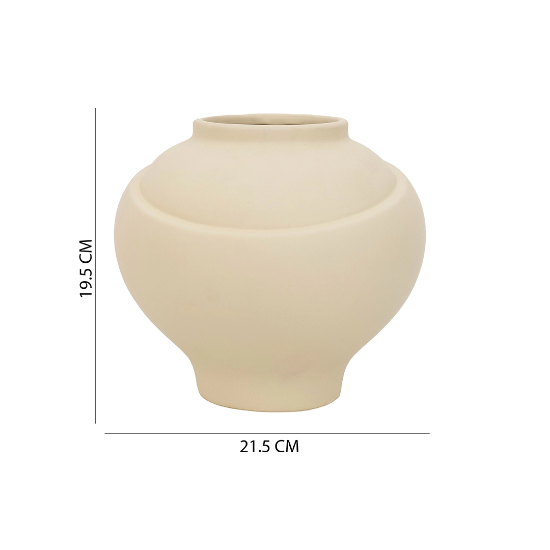 Quinn Ceramic Vase beige 21.5×21.5×19.5cm thumbnail 5