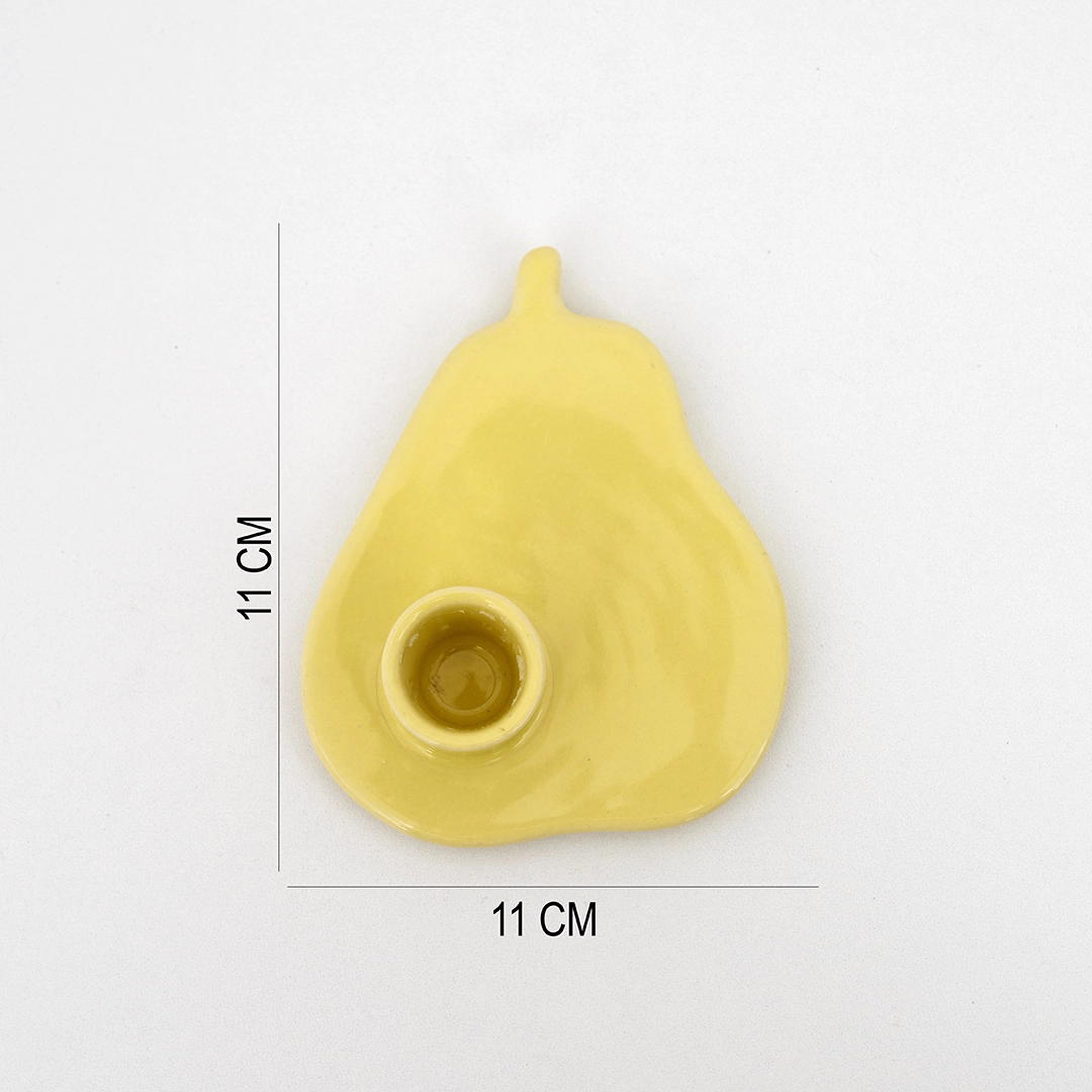Quinn Ceramic Pear Candle Holder -11x11x3.3cm thumbnail 4