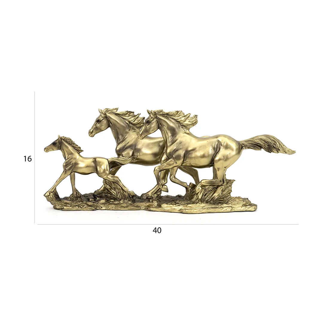 Verdant Polyresin Running Horses 40X10X16.3Cm thumbnail 3